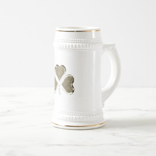 Golden Kleeblatt Clover Ireland Irish Symbol Bierglas (VorderseiteRechts)