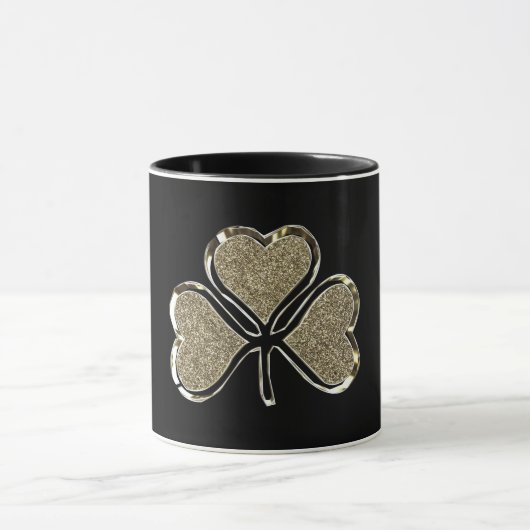 Golden Kleeblatt Clover Ireland Irish Symbol Tasse (Zentrum)