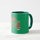 Golden Kleeblatt Clover Ireland Irish Symbol Tasse (VorderseiteRechts)