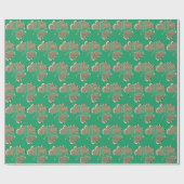 Golden Kleeblatt Clover Pattern Irland Green Geschenkpapier (Flach)