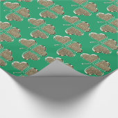 Golden Kleeblatt Clover Pattern Irland Green Geschenkpapier (Ecke)