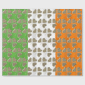 Golden Kleeblatt Clovers Irish Flag Irland Chic Geschenkpapier (Flach)
