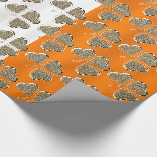 Golden Kleeblatt Clovers Irish Flag Irland Chic Geschenkpapier (Ecke)