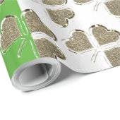 Golden Kleeblatt Clovers Irish Flag Irland Chic Geschenkpapier (Rolleneckpunkt)