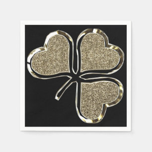 Golden Kleeblatt Irish Symbol 3 Leaf Clover Chic Serviette