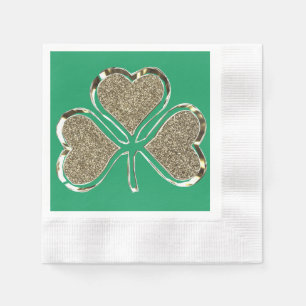 Golden Kleeblatt Irish Symbol 3 Leaf Clover Chic Serviette