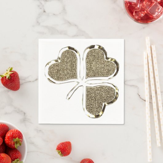 Golden Kleeblatt Irish Symbol 3 Leaf Clover Chic Serviette (Beispiel)