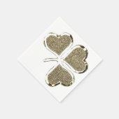 Golden Kleeblatt Irish Symbol 3 Leaf Clover Chic Serviette (Ecke)