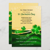 Golden Kleeblatt St. Patricks Party Einladung (Vorne/Hinten)