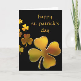 Golden Kleeblatts Happy St. Patrick's Day Card Karte
