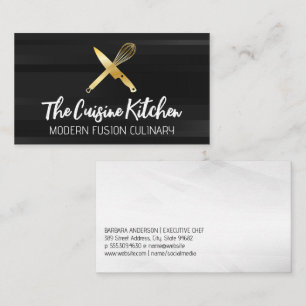 Golden Koch Knife Whisky Logo Visitenkarte