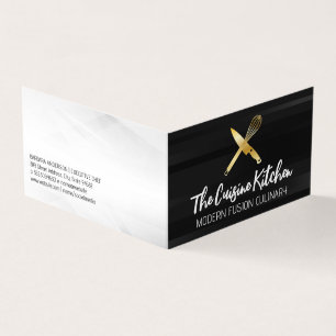 Golden Koch Knife Whisky Logo Visitenkarten