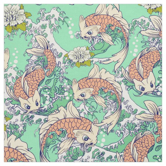 Golden Koi Fisch Stoff (Muster)