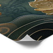 Golden Koi Fish Poster Art Print Wall Art (Ecke)