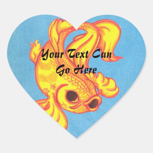 Golden Koi Heart Stickers (Vorderseite)