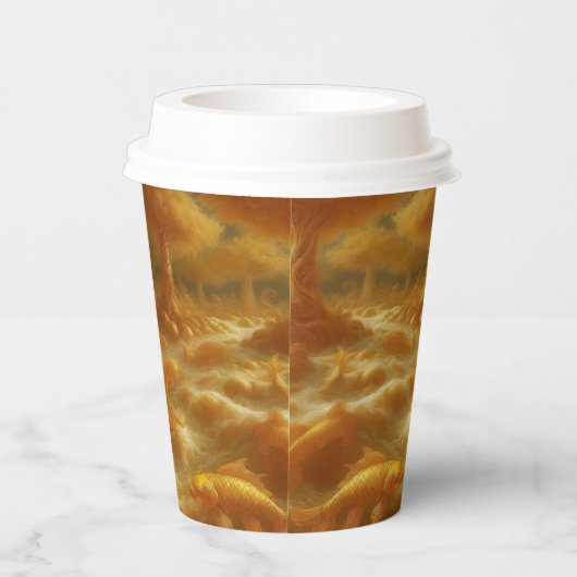 Golden Koi Pappbecher (Rechts)