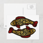 Golden Koi Postkarte (Vorne/Hinten)