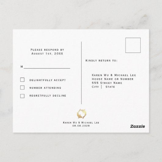 Golden Koi UAWG Wedding Postkarte (Rückseite)