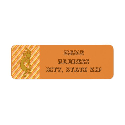 Golden Kokopelli Symbol mit flute Orange Streifen (Vorne)