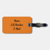 Golden Kokopelli Symbol mit flute Orange Streifen Gepäckanhänger (Rückseite horizontal)