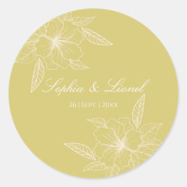 Golden Kontur Floral Wedding Sticker