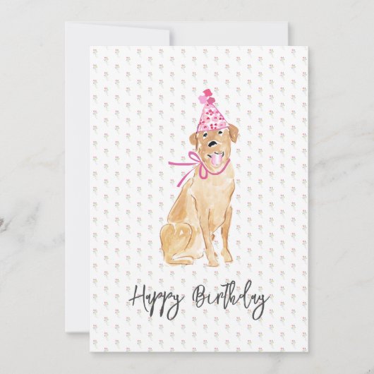 Golden Labrador Birthday Hat Balloons Dog Pet Fun (Vorderseite)