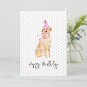 Golden Labrador Birthday Hat Balloons Dog Pet Fun (Stehend Vorderseite)