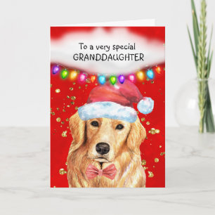 Golden Labrador Enkelin niedliche Weihnachtswünsch Karte