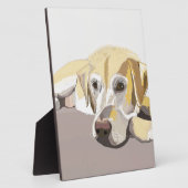 Golden Labrador Fotoplatte (Seite)
