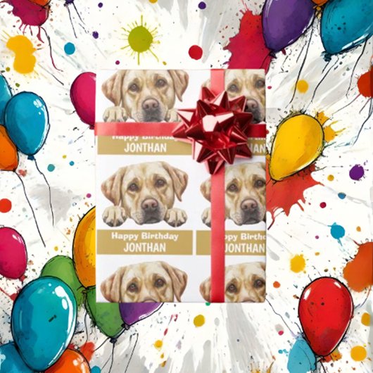 Golden Labrador Geburtstag niedlich Geschenkpapier