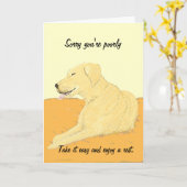 Golden Labrador Get Well Card Karte (Gelbe Blume)