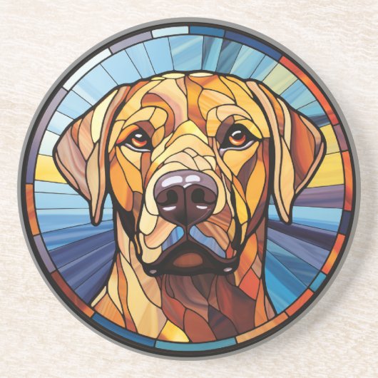 Golden Labrador Hund aus Süßglas Getränkeuntersetzer (Vorne)