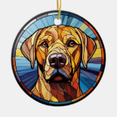Golden Labrador Hund aus Süßglas Keramik Ornament (Vorne)