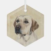 Golden Labrador Hund Fisch Ornament Aus Glas (Vorderseite)