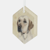 Golden Labrador Hund Fisch Ornament Aus Glas (Vorderseite Links)