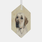 Golden Labrador Hund Fisch Ornament Aus Glas (Vorderseite Rechts)