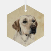 Golden Labrador Hund Fisch Ornament Aus Glas (Rückseite)