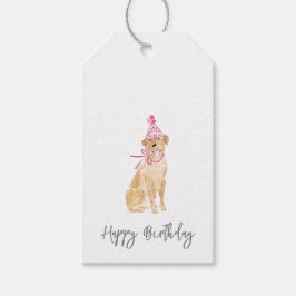 Golden Labrador Hund Happy Birthday Hat Pet Sweet Geschenkanhänger