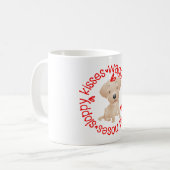 Golden Labrador Hund, schlampige Küsse Kaffeetasse (Vorderseite Links)