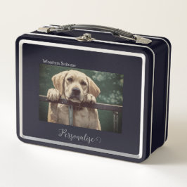 Golden Labrador Hund Woofter Vacation Pet Suitcase Metall Brotdose