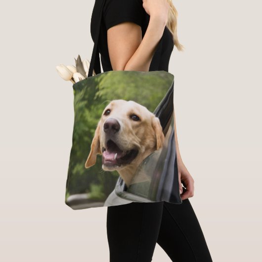 Golden Labrador in Rearview Mirror Tasche (Von Nahem)