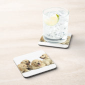 Golden Labrador Puppy Pile Getränkeuntersetzer (Rechte Seite)