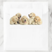 Golden Labrador Puppy Pile Rechteckiger Aufkleber (Tasche)