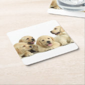Golden Labrador Puppy Rechteckiger Pappuntersetzer (angewinkelt)