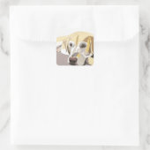 Golden Labrador Quadratischer Aufkleber (Tasche)