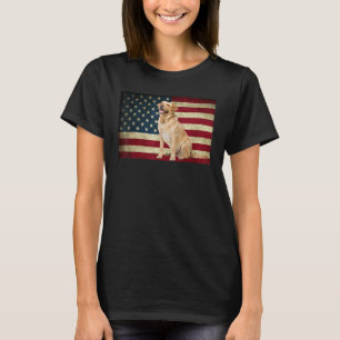 Golden Labrador Retriever Amerikanische Flagge Hau T-Shirt