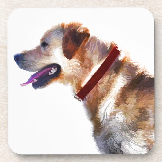 Golden Labrador Retriever Dog-Lover Geschenk Getränkeuntersetzer (Vorderseite)