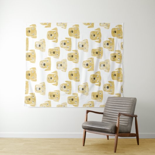 Golden Labrador Retriever Dog Wandteppich (Beispiel (Horizontal))