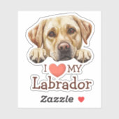 Golden Labrador Retriever Heart Aufkleber (Blatt)