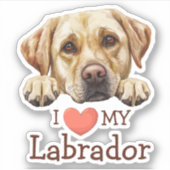 Golden Labrador Retriever Heart Aufkleber (Vorderseite)
